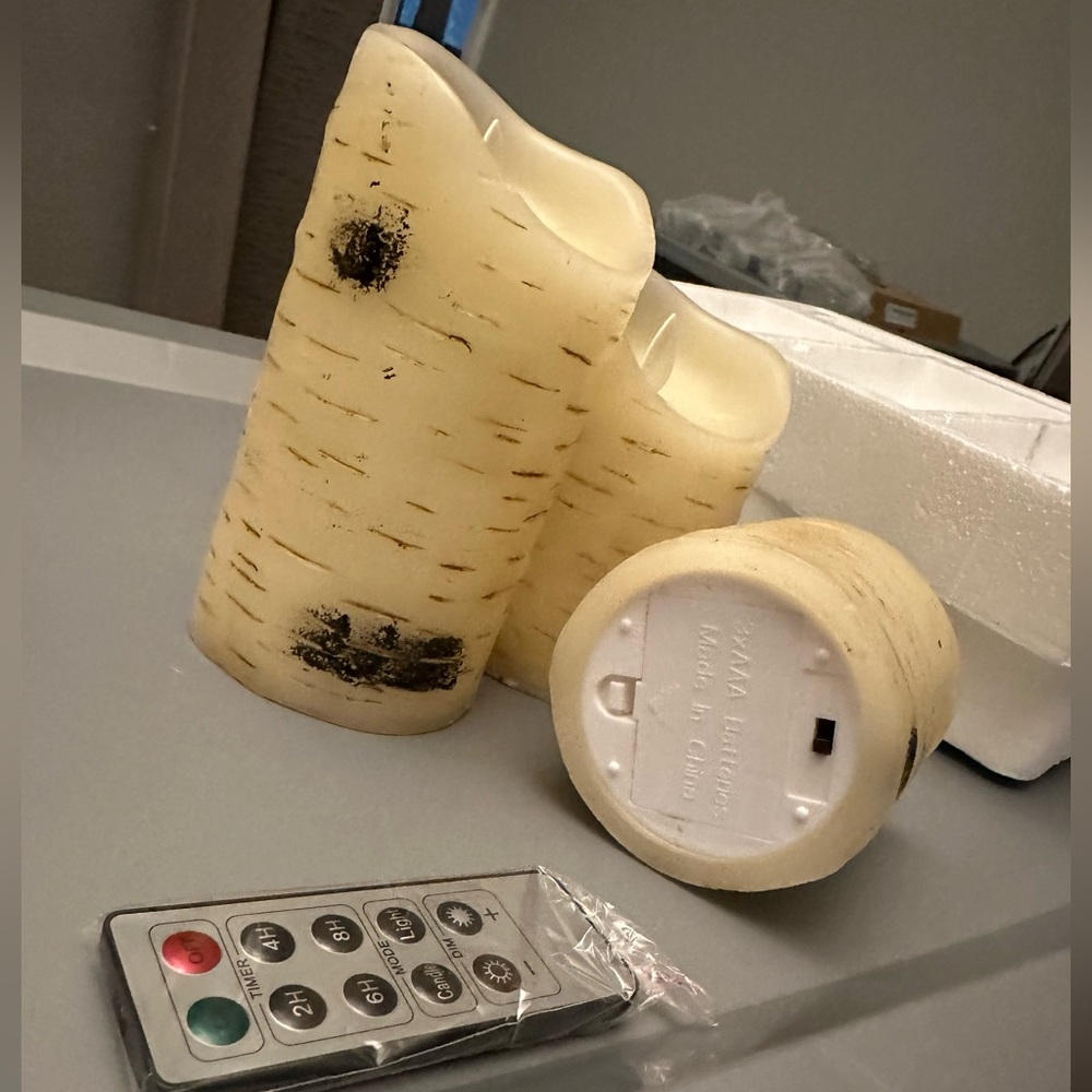 Flameless birch bark candles - Picture 2 of 2